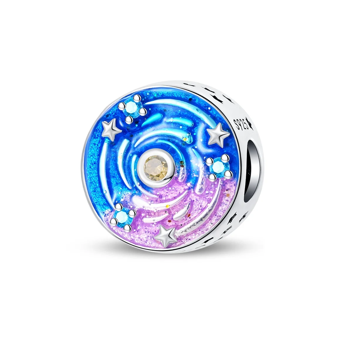 Charms Blue Purple Galaxy Swirl Star Beads Fit Charms 925 Silver Bracelets for Women Cosmic Wonder Jewelry Making Diy