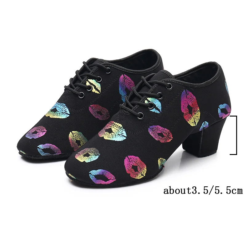 latin dance shoes modern women ballroom dance shoes tango dancing shoes for women sneakers red lips salsa dance shoes 5 cm