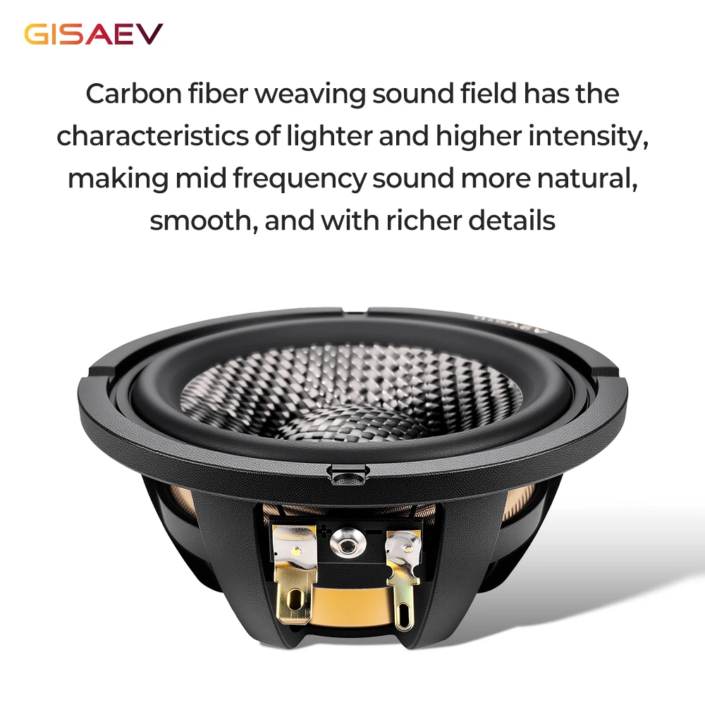 2Pcs 3.5 Inch Carbon Fiber Basin Car Mid-Range Speaker, 3-Inch Car Center Speaker, Luxury Car Two-Way Three-Way Mid-Range Speake
