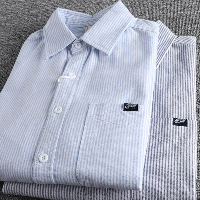 Retro Striped Long Sleeved Shirt for Men, the Perfect Casual Wear for Autumn