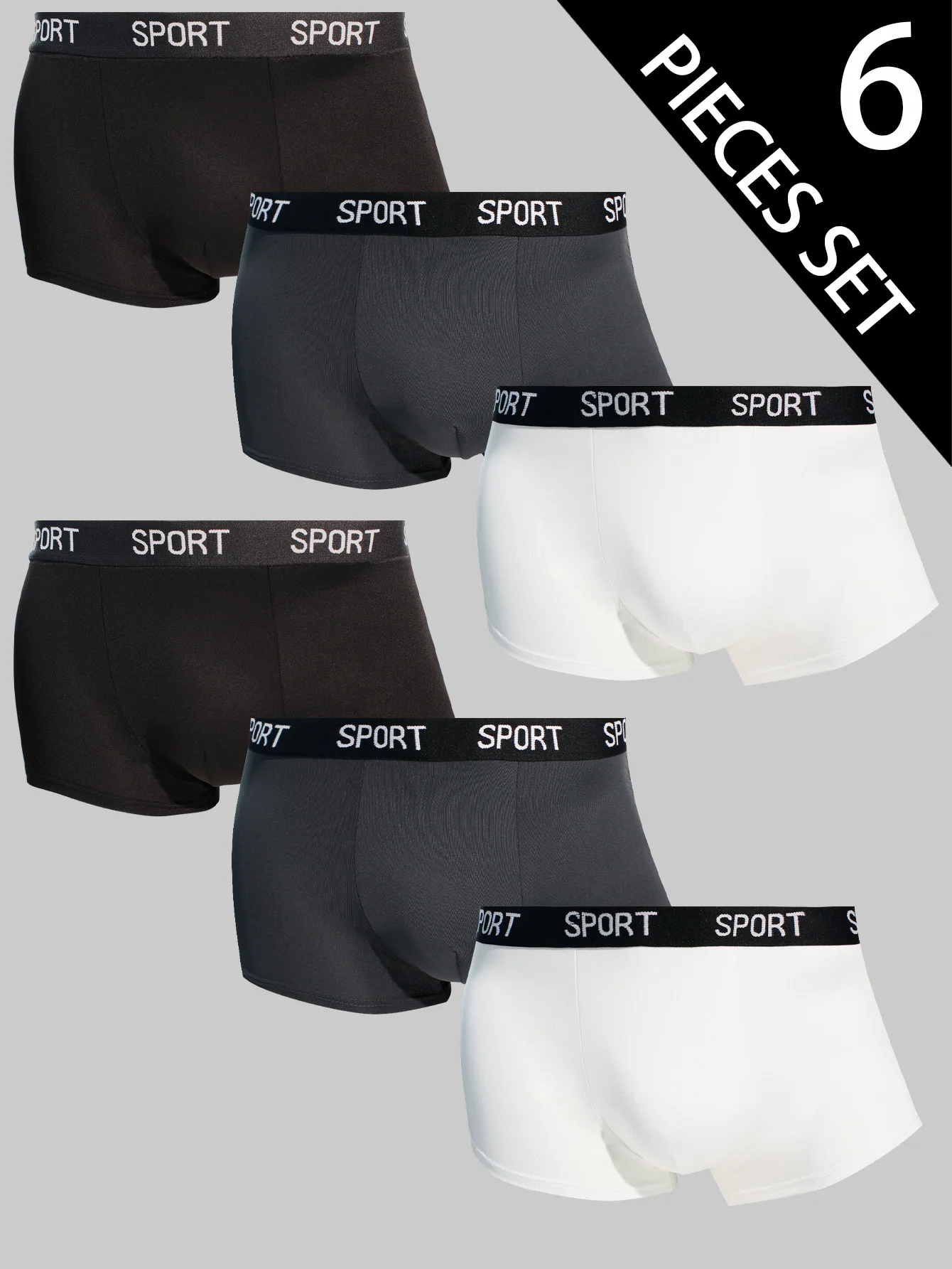 6-Pack Smooth Breathable Comfortable Sports Underwear for Boys Aged 13-16 Mid-Toddler to Big Kids Large Size Teenage Boxer Brief