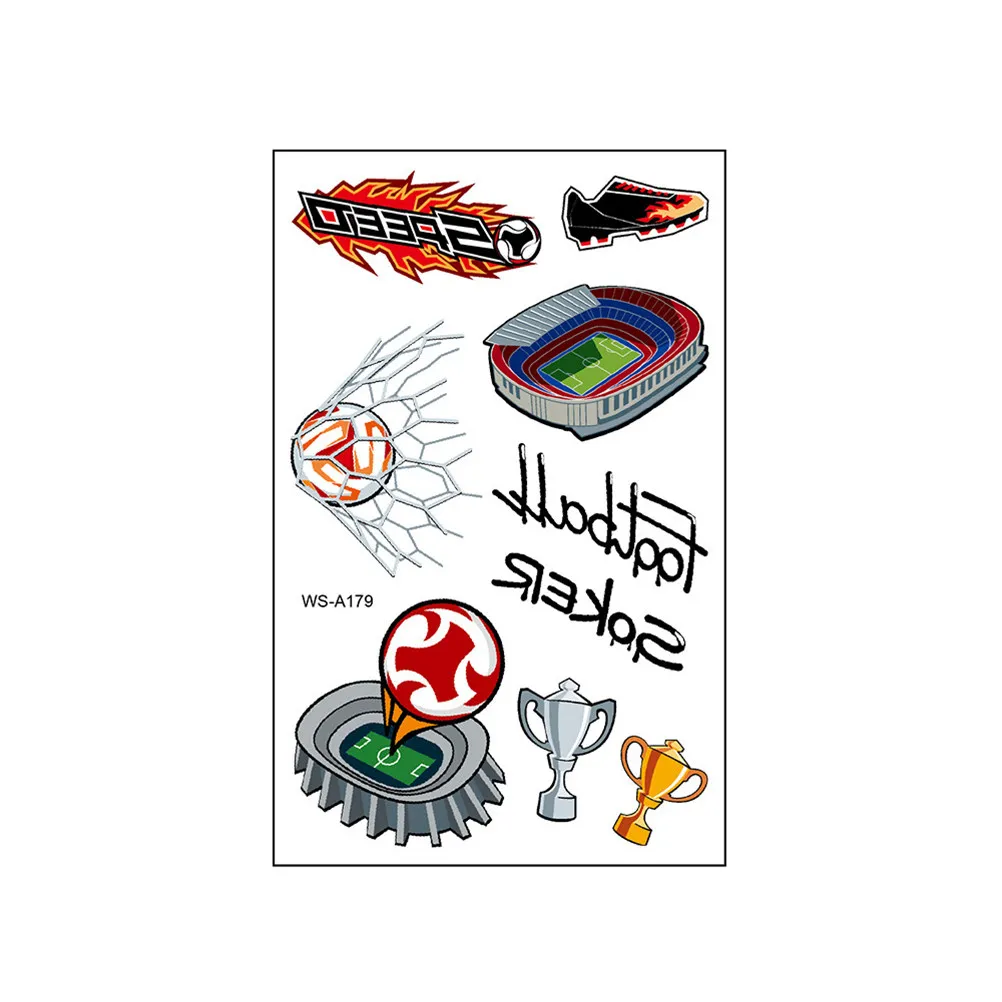 

12 Sheets Soccer Stickers Football Themed Adhesive Player Party Favors Face Decals Cute