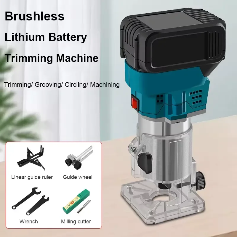 Rechargeable High Power Cordless Battery Wood Router Edge Trimming Machine Portable Brushless Electric Trimmer for