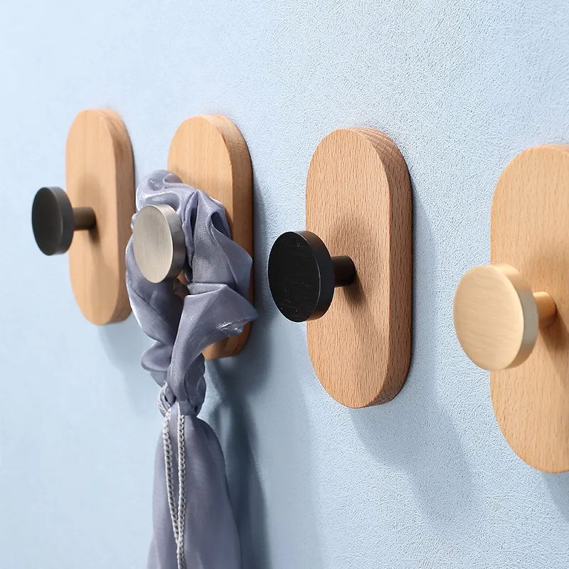 Wood Black Walnut Hook Modern Minimalist Coat Hook Closet Hanger Towel Hook Wall Organizer Hook Decorative For Home Kitchen