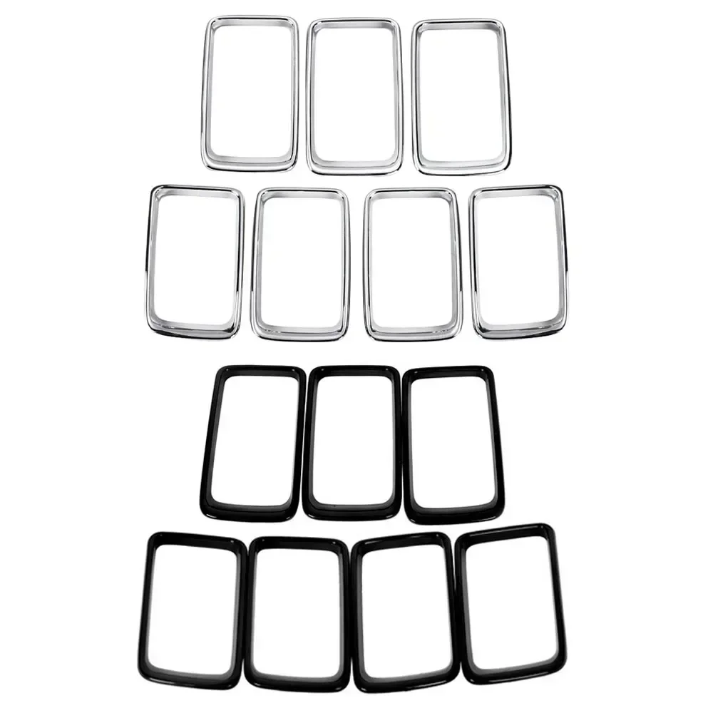 7pcs/set Front Bumper Grille Grill Inserted Ring Trim Cover Fit For 2014 2015 2016 Jeep Grand Cherokee Car Accessories