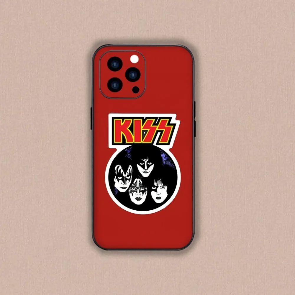 KISS Band Phone Case For iPhone Mini 11 12 13 14 15 Plus Pro Max XR XS Black Shell