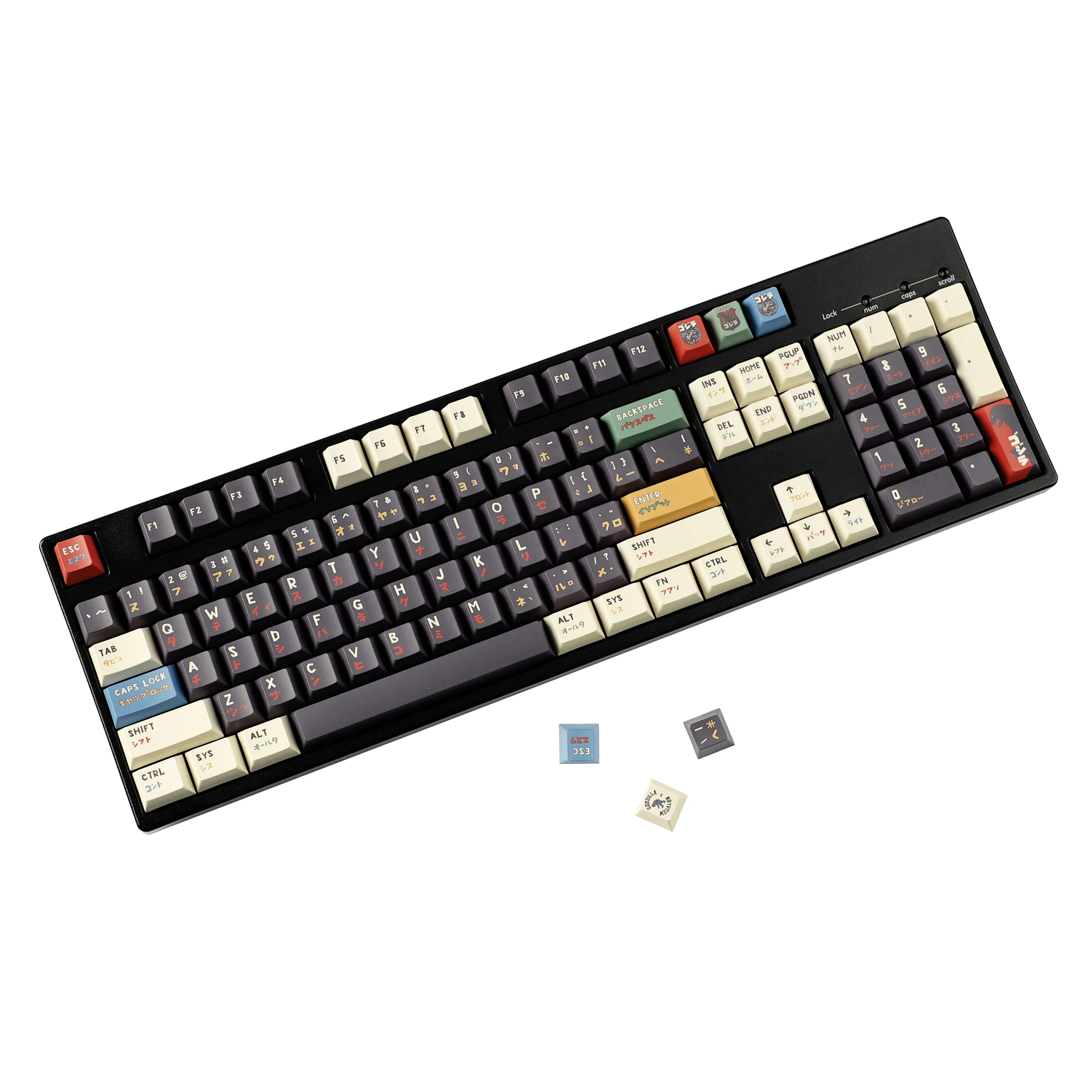 YMDK Giant Monster Theme Japanese Keycaps 151 keys Cool Cherry Profile PBT Dye Sublimation Keycap for Mechanical Keyboard