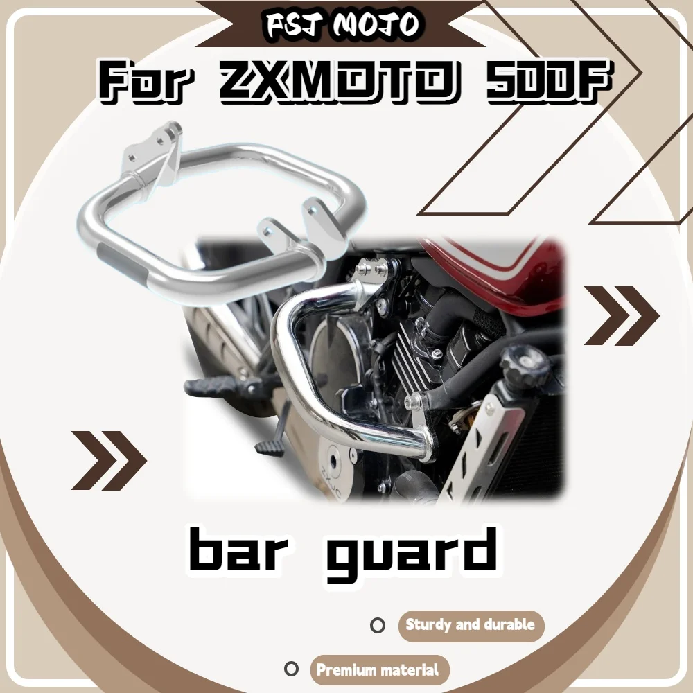 For ZXMOTO 500F Integrated Engine Crash Bar Assembly, Dense Weld Anti-Scratch Frame Guard Stable Mount Full Mod Accessory Kit