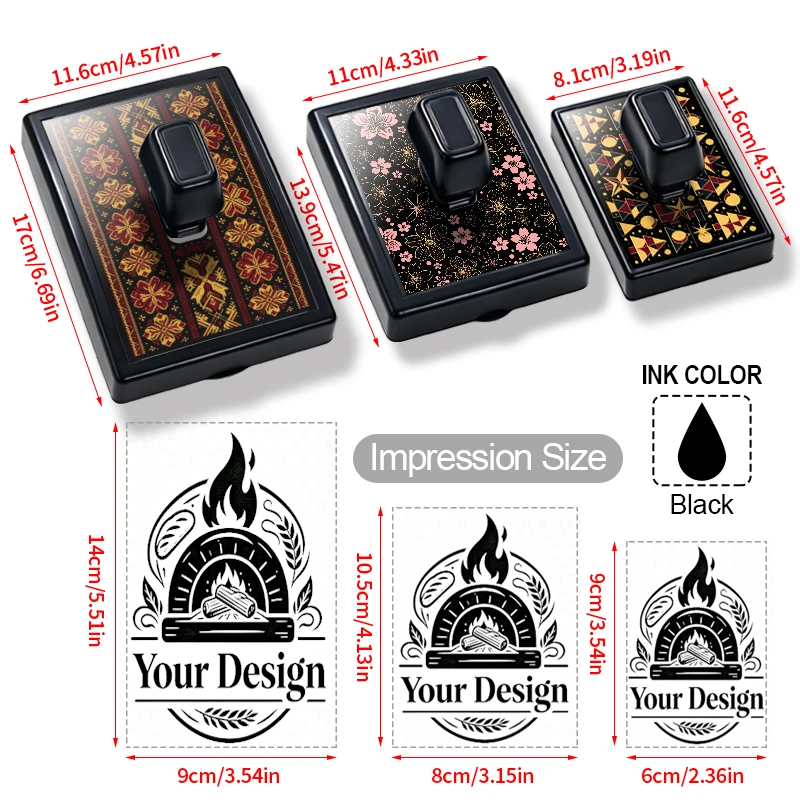 Custom-made Personalized Oversize Self Inking Stamp Merchant logo Brand for Corporate Event Packaging & Business Label Use