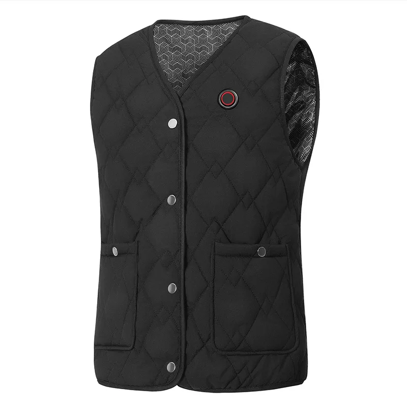 Heated Vest Men Women V Neck Electric Heating Thermal Winter Warm Insulated Waistcoat USB 5V 7.4V (excluding power bank)