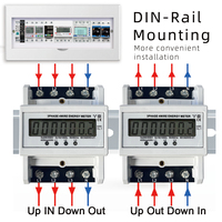 RMshebei 3 Phase 4 Wire Din Rail 50HZ 60HZ Electricon Active Energy Meter Power Comsuption Monitor Wattmeter kWh Meter