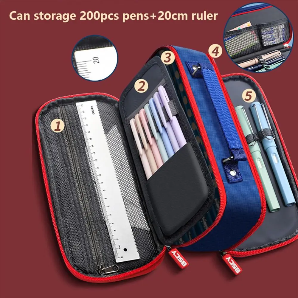 Portable Canvas Pen Bag British Style Water-proof Pencil Case Large Capacity Stationery Organizer School Office