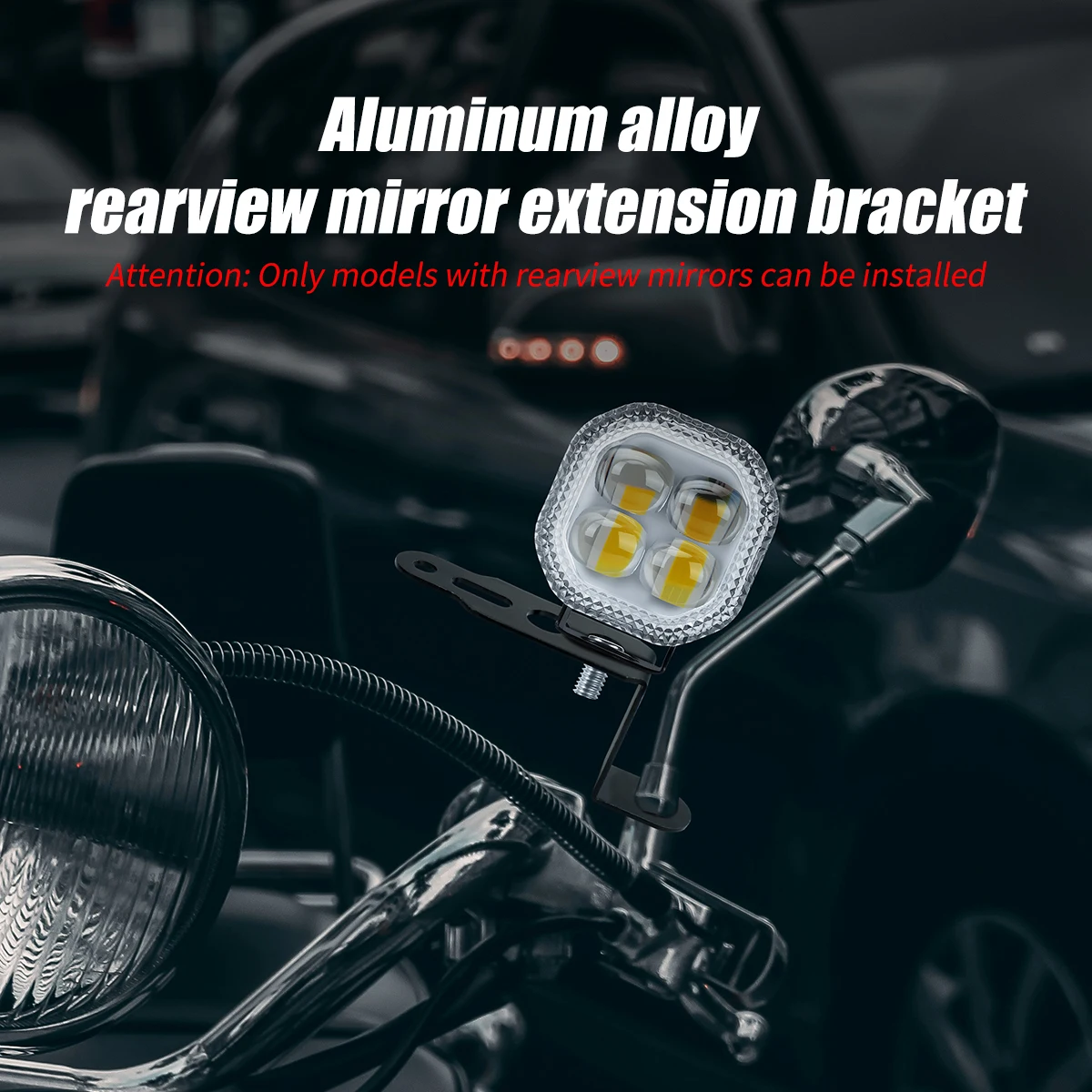 1/2pcs Motorcycle LED Spotlight Mounts Bracket Front Rearview Mirror Extension Holder Aluminum Alloy Z Shaped Headlight Bracket image 4