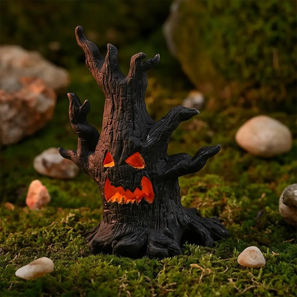 Miniature Sand Table Landscaping Halloween Tree Demon Ornament Halloween Miniature Tree Demon Ornaments Resin Micro for Desktop