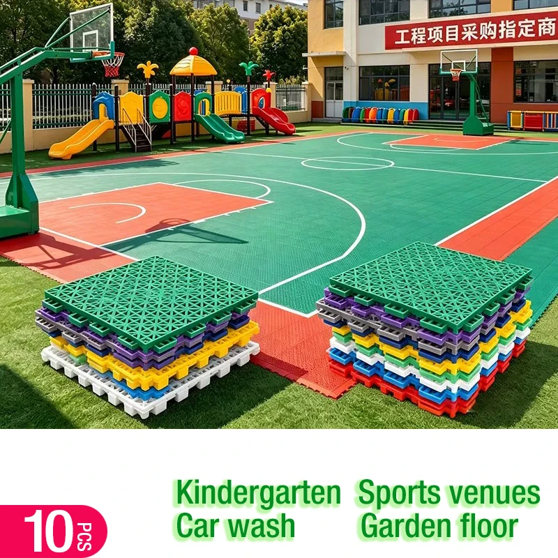10 piece Bathroom splicing mats grid waterproof suspension kindergarten sports floor car wash balcony garden swimming pool tile