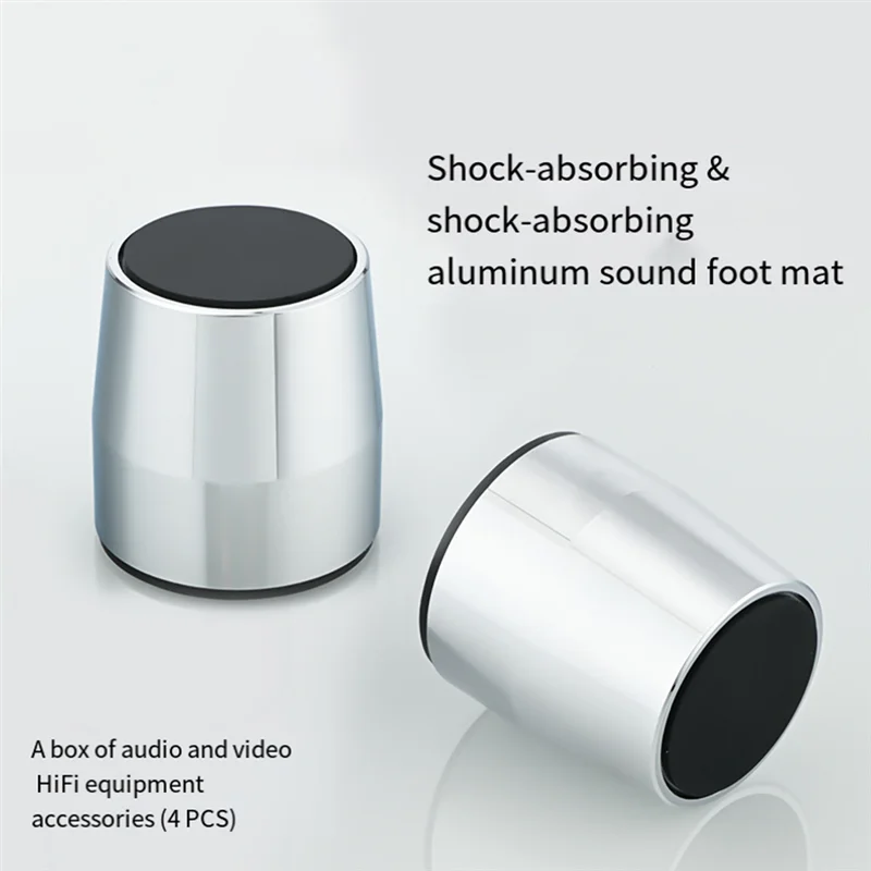 Стабильная производительность-4 шт. Подставка для динамика Ножки Подушечка для ног Алюминиевый сплав Амортизирующая подушечка Подставки для ног Серебристый