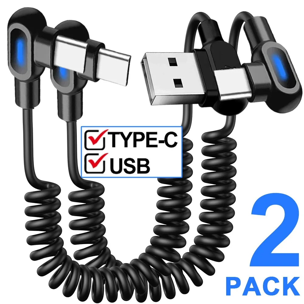 

6A USB C Кабель 90-градусный локоть USB A Тип C к Типу C Кабель для быстрой зарядки данных Шнур Power Bank Провод для iPhone 17 Samsung Xiaomi