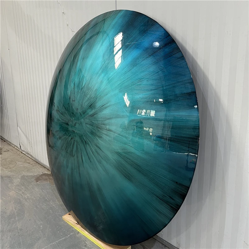 Luminous wall decoration stainless steel water ripple round decoration pendant hotel KTV living room background wall concave con