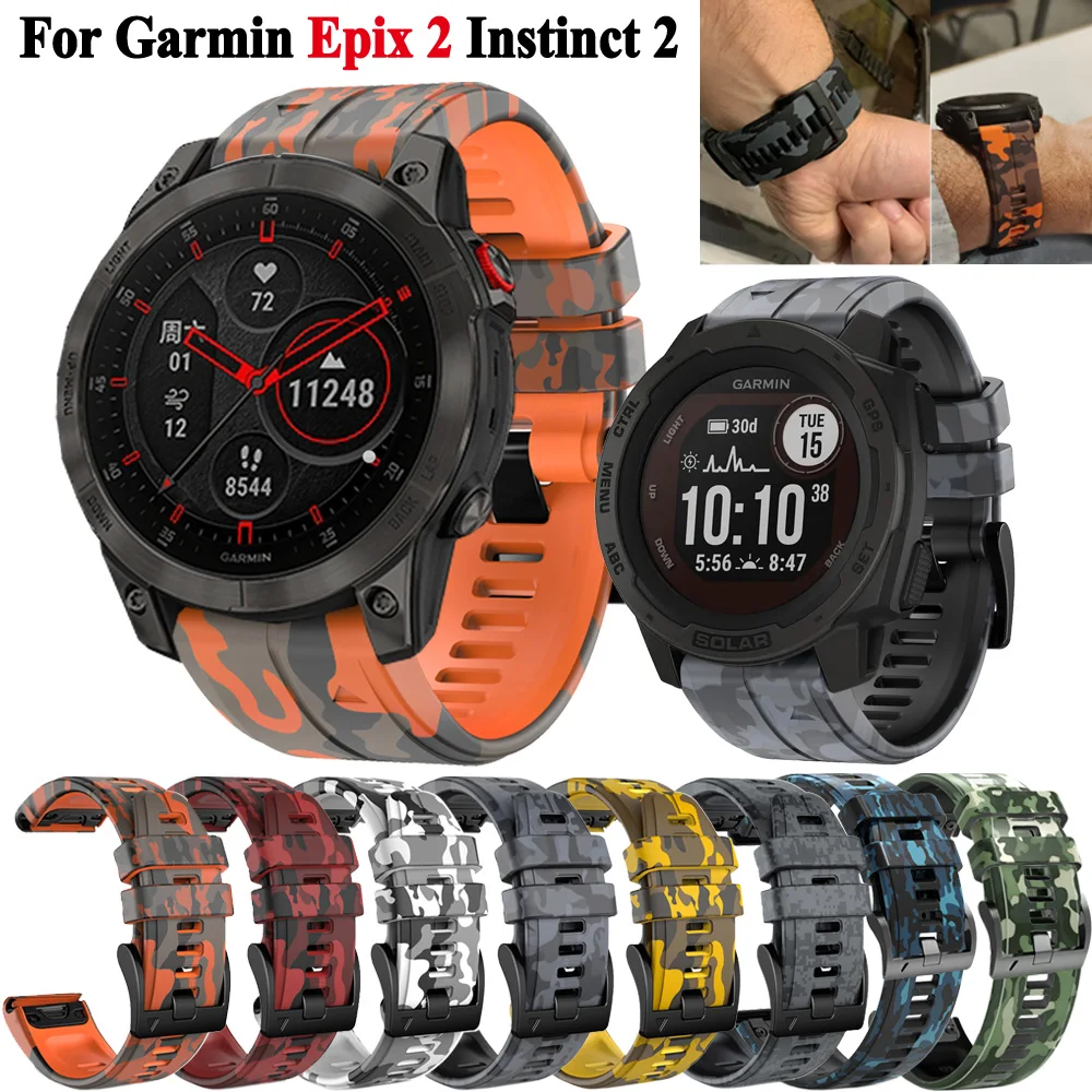 Watchband 22mm 26mm Quickfit Silicone Smart Watch Strap For Garmin Epix Gen 2 Instinct 2 Fenix 7X 7 6X 6 Pro 5 5X Plus Bracelets