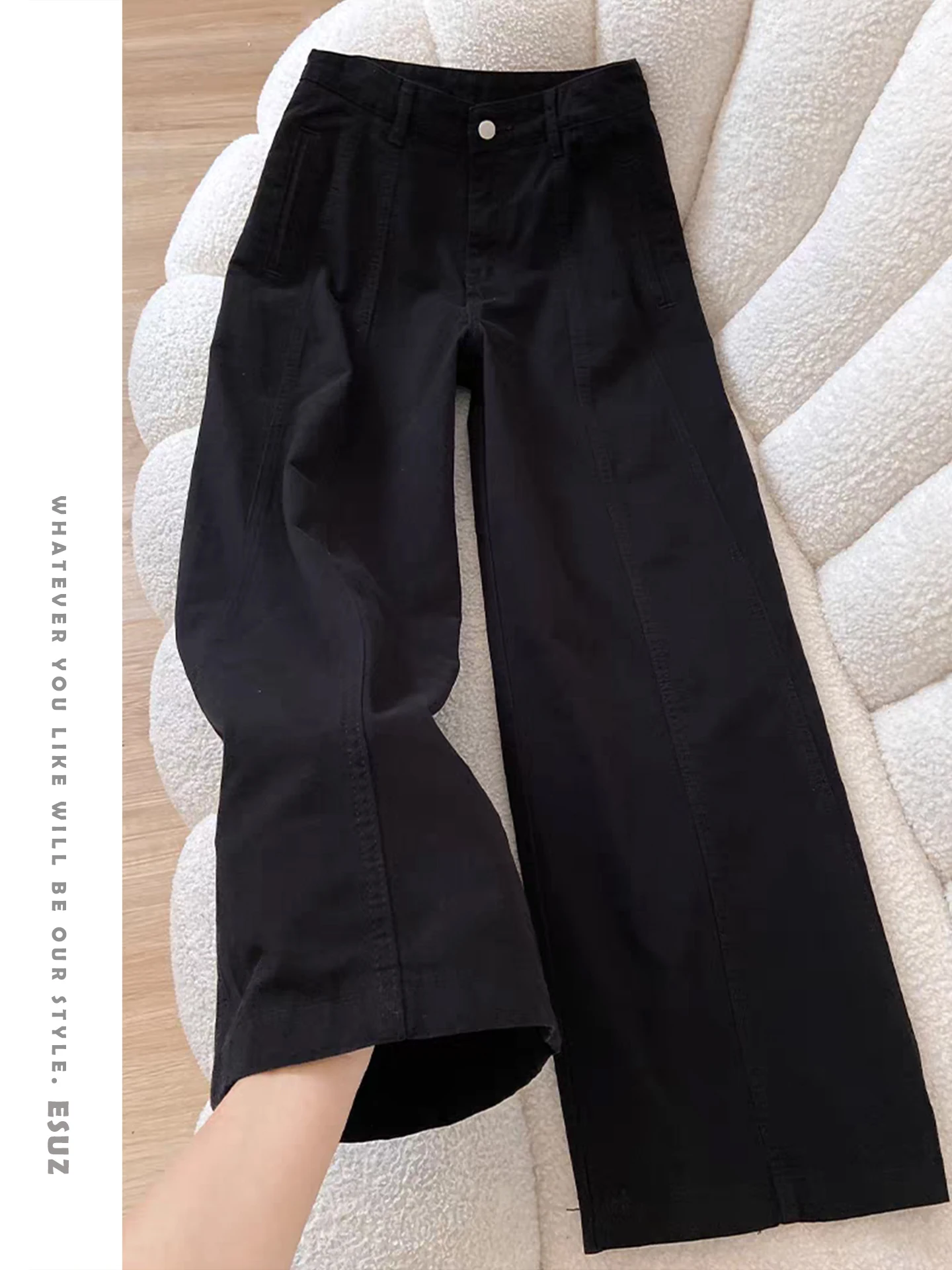 

Offcat High Waist Straight Leg Denim Jeans Women's Loose Drapey Pear Shape Spring Autumn Winter American Style Casual Cotton