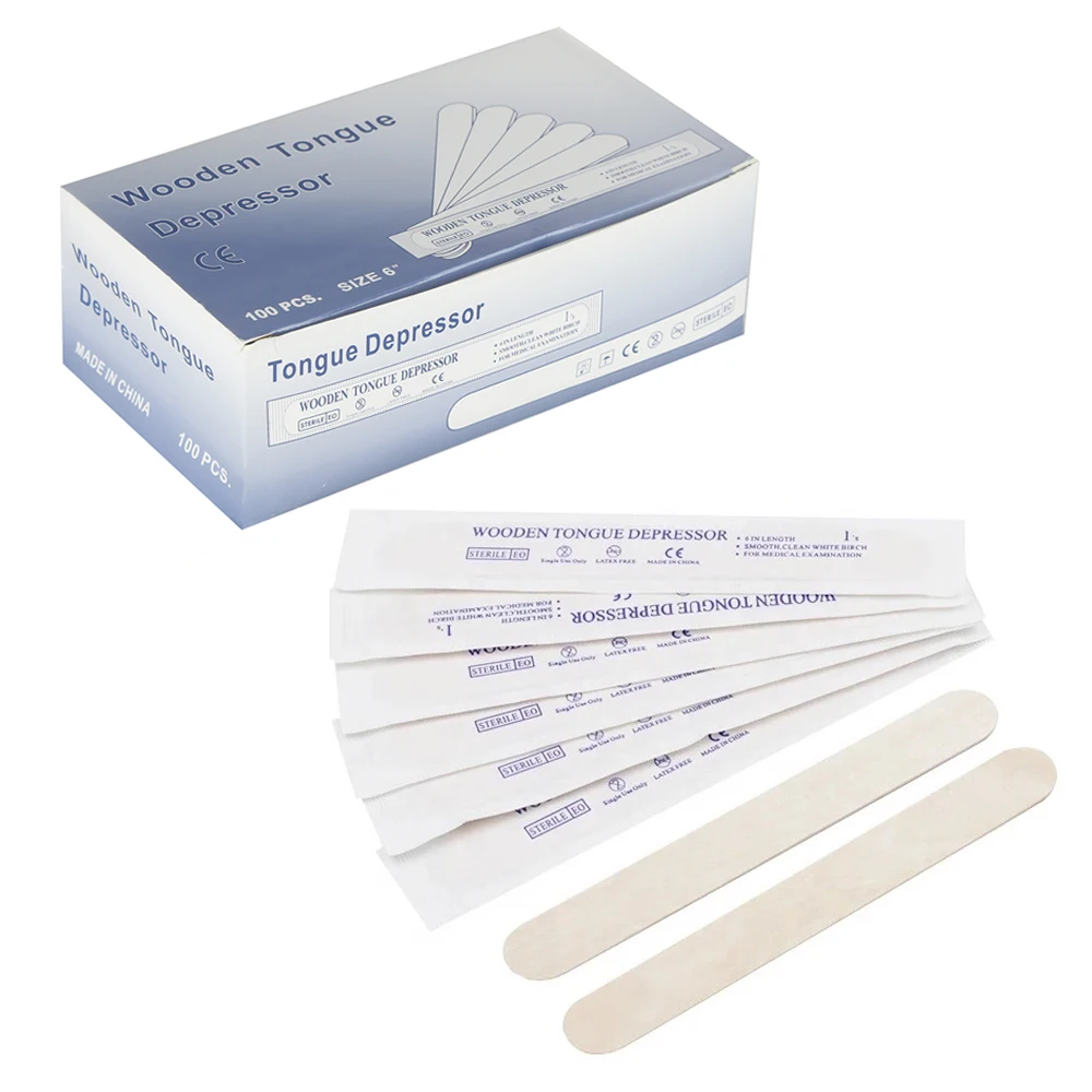 5/10/30/50/100PCS Tattoo Waxing Stick Disposable Tongue Depressor Wooden Sterilization Independent Package Removal Tongue Tool