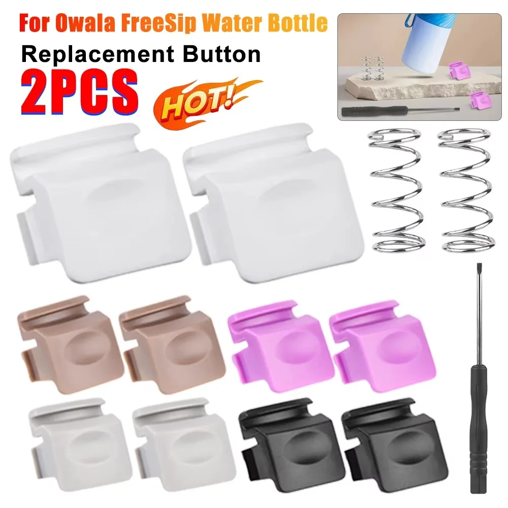 2Pcs with Springs Replacement Button Plastic Tiny Screw Driver Water Bottle Lid Switch Top Cap Push Switch Button