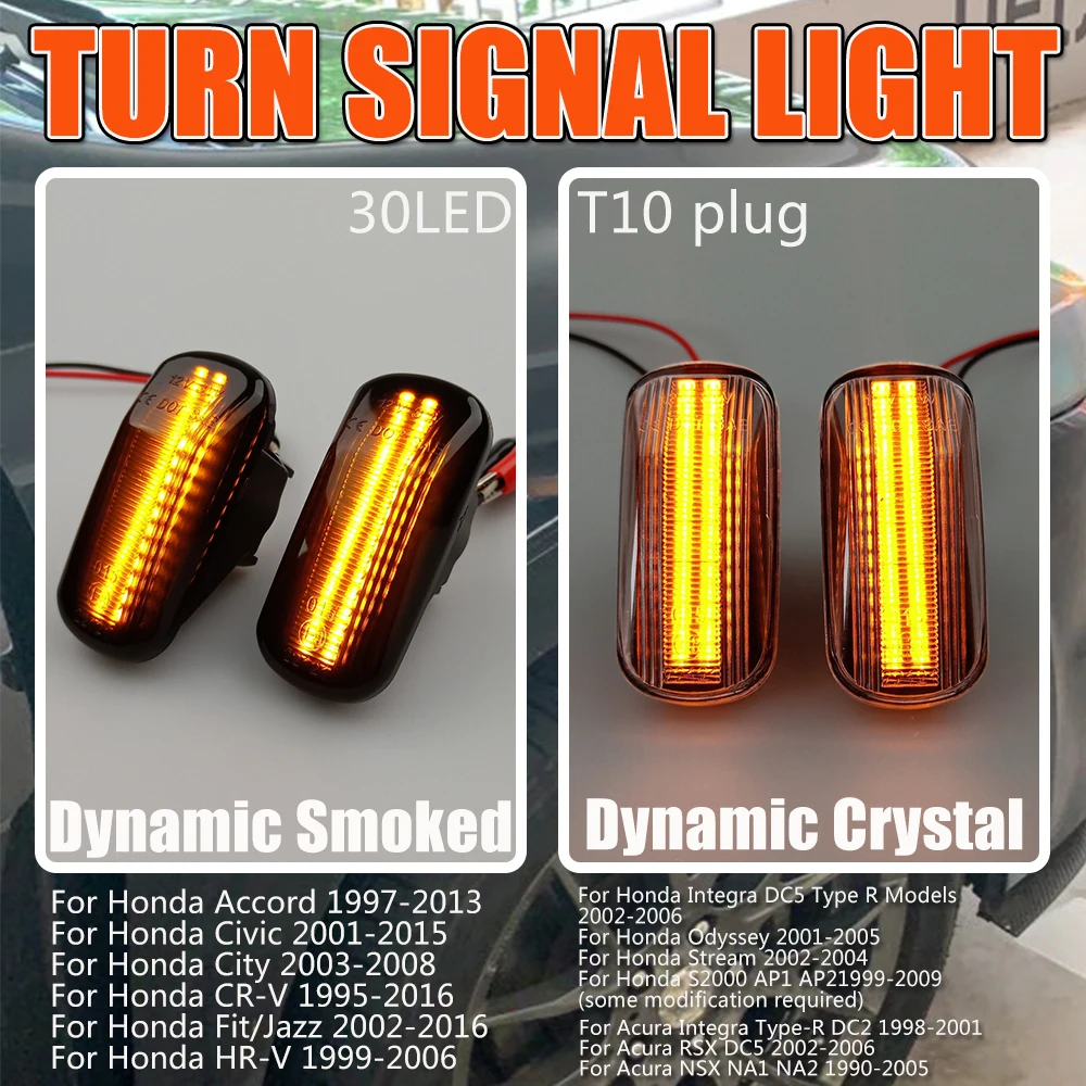 Sequential Lamps Led Dynamic Turn Signal Side Marker Light For Acura Integra Type-R DC2 RSX DC5 NSX NA1 NA2 34301-S5H-T02