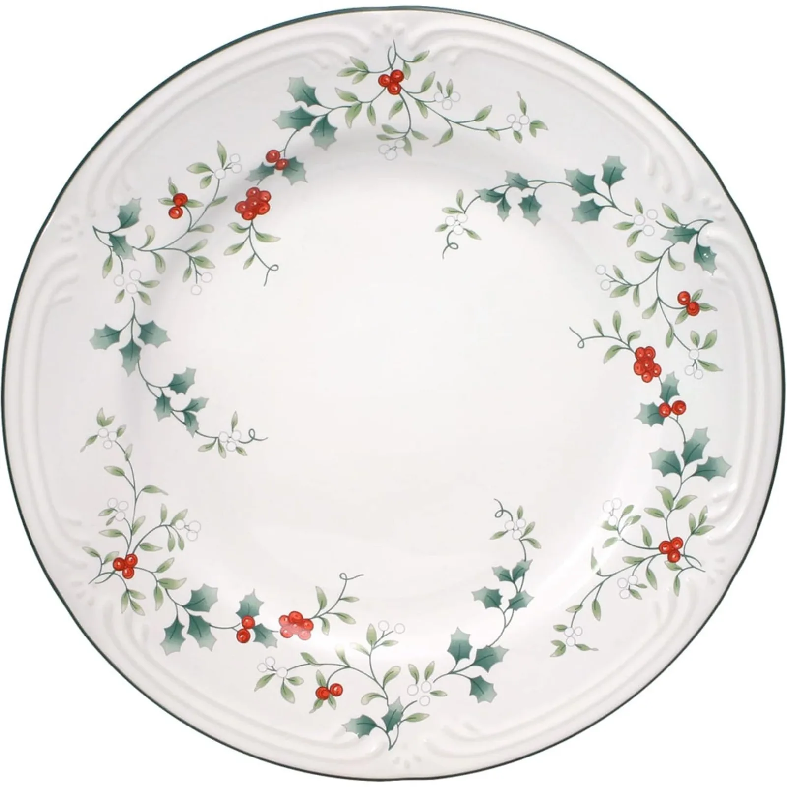 US Winterberry 10-1/2-Inch Dinner Plates, Set of 4, White