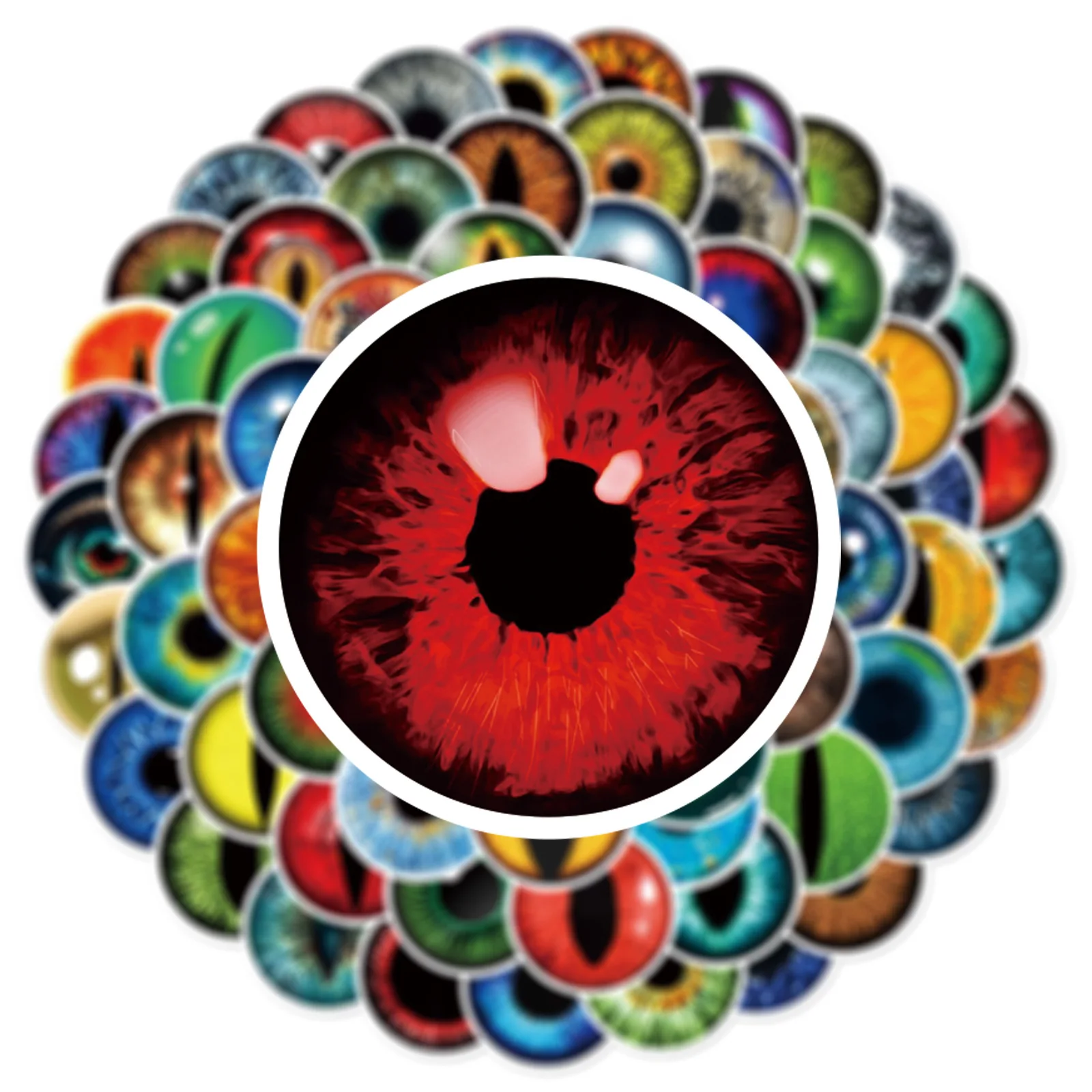 10/40/80pcs Horror Art Eyeball Stickers Aesthetic for Phone Luggage Guitar Luggage Car Laptop Motorcycle Helmet Cool Sticker Toy