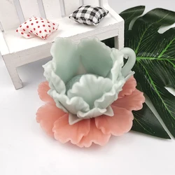 PRZY Mould Silicone Flowers Cup Daisy Rose Peony Soap Molds Fondant Soap Molds Handmade Mold Clay Resin Candle Mould