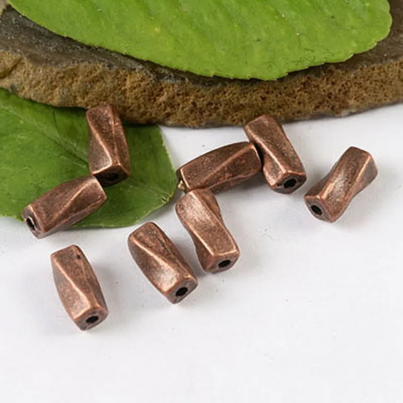 30pcs copper-tone curved spacer beads h1382