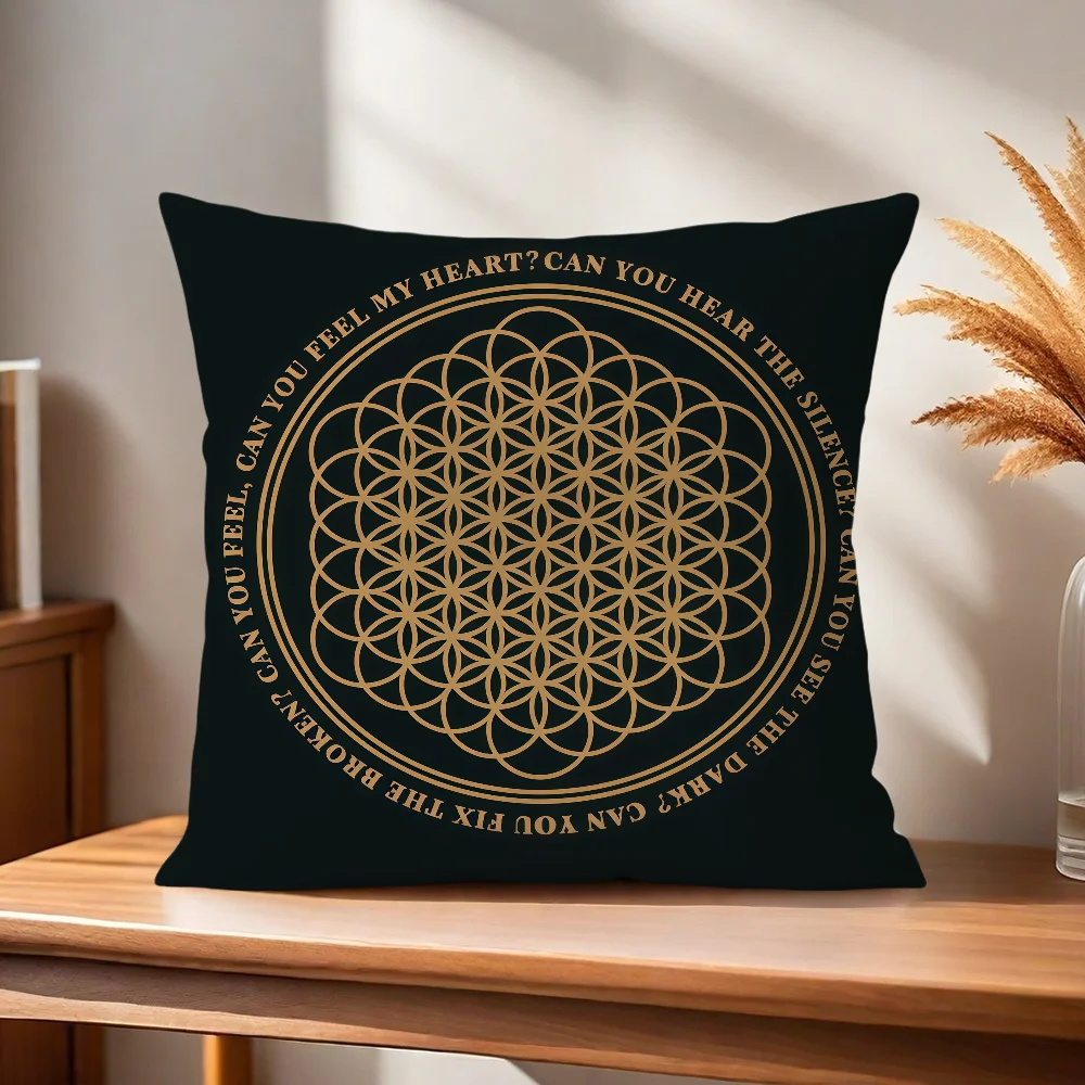 B-Bring Me B-BMTH The Horizon Kissenbezug Kissenhülle für Zuhause, Sofa, Wohnzimmer, Büro, Café, Auto. – Detail 4