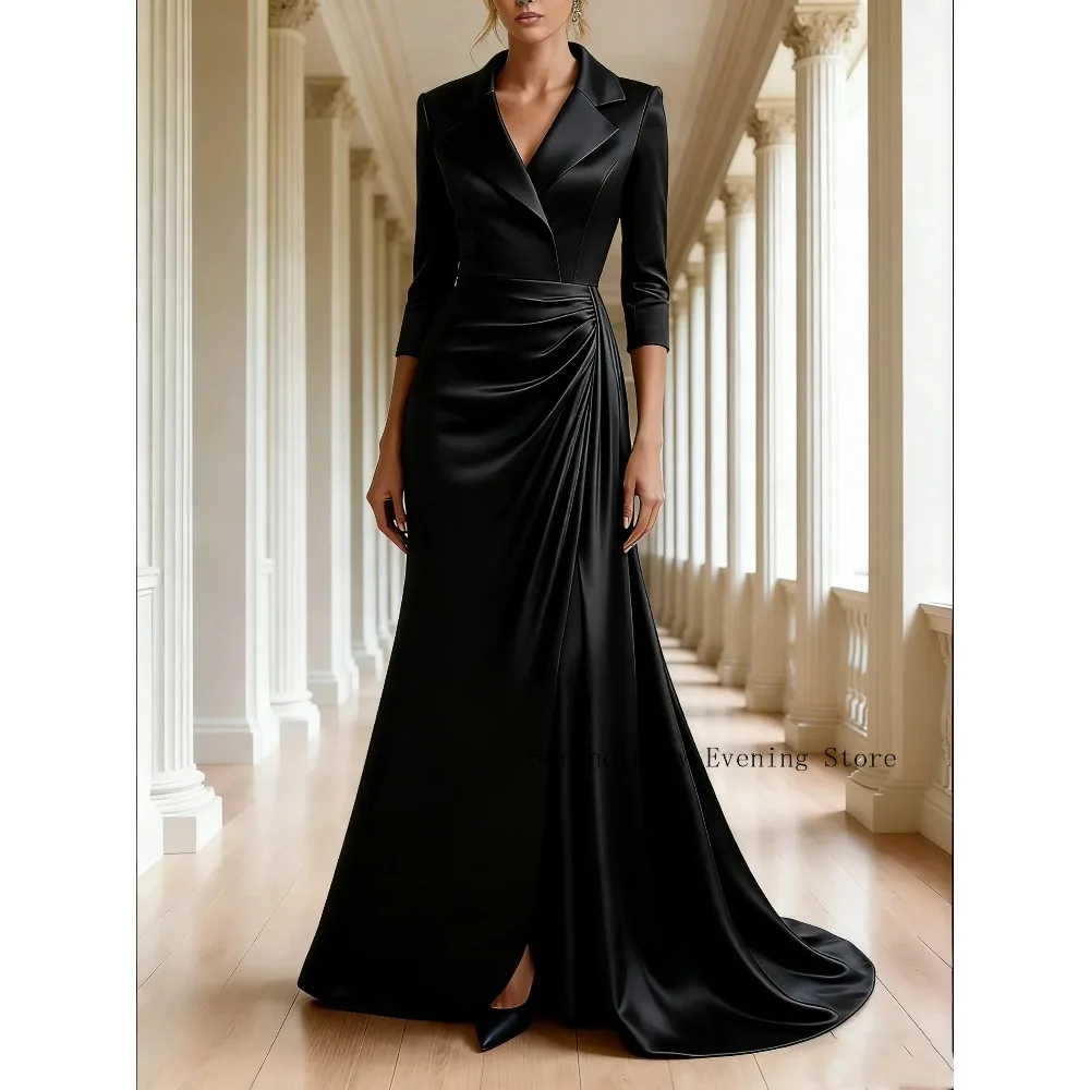 Customized Mermaid Mother of Birde Dresses 2026 for Weddings Women V-Neck Elegant Evening Dress Pleated Ruched Formal Party Gown image 4