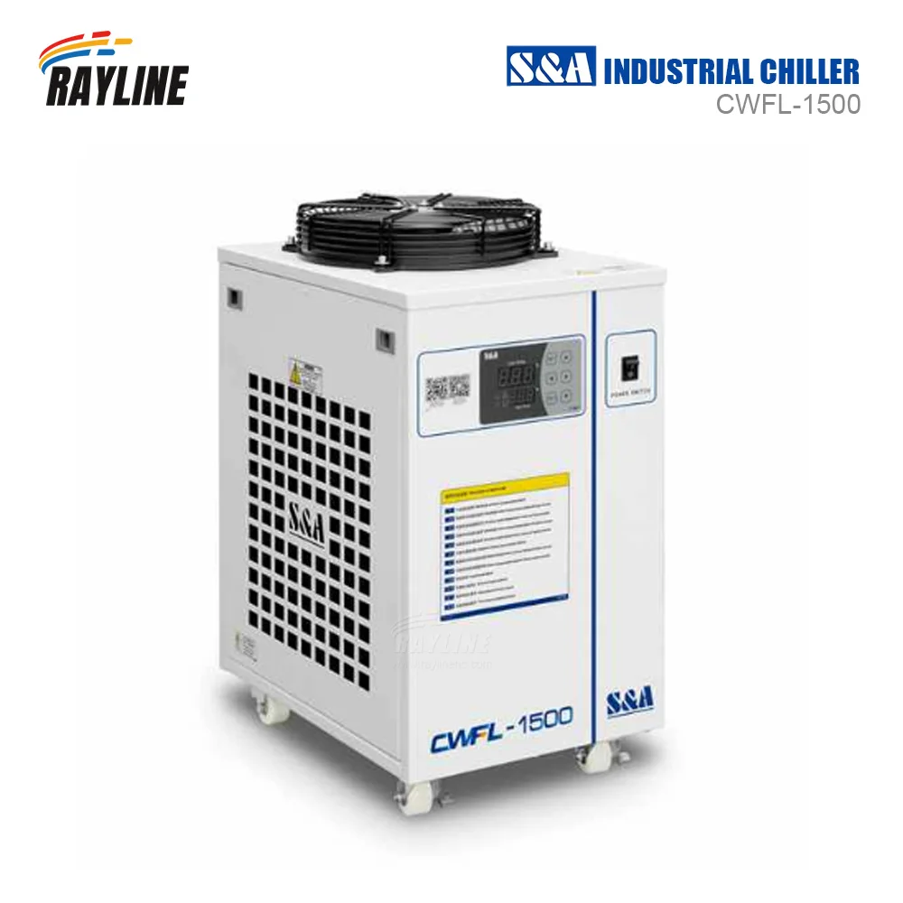 RAYLINE S&A CWFL1500 Industrial Water Chiller for CO2 Engraving Cutting Machine Cooling Laser Tube Easy Operation Stable Cooling