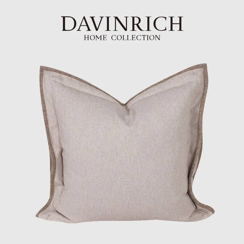 

DAVINRICH Luxury Naples Euro Sham Hypnotizing And Elegant Pillow Greige Accents Cushion Cover 45x45cm Neutral Style Home Decor