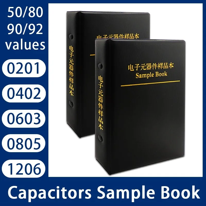 

Capacitors Kit SMD Capacitor Sample Book 0201 0402 0603 0805 1206 Assortment Pack 80/90/92values DIY 25 50 pcs