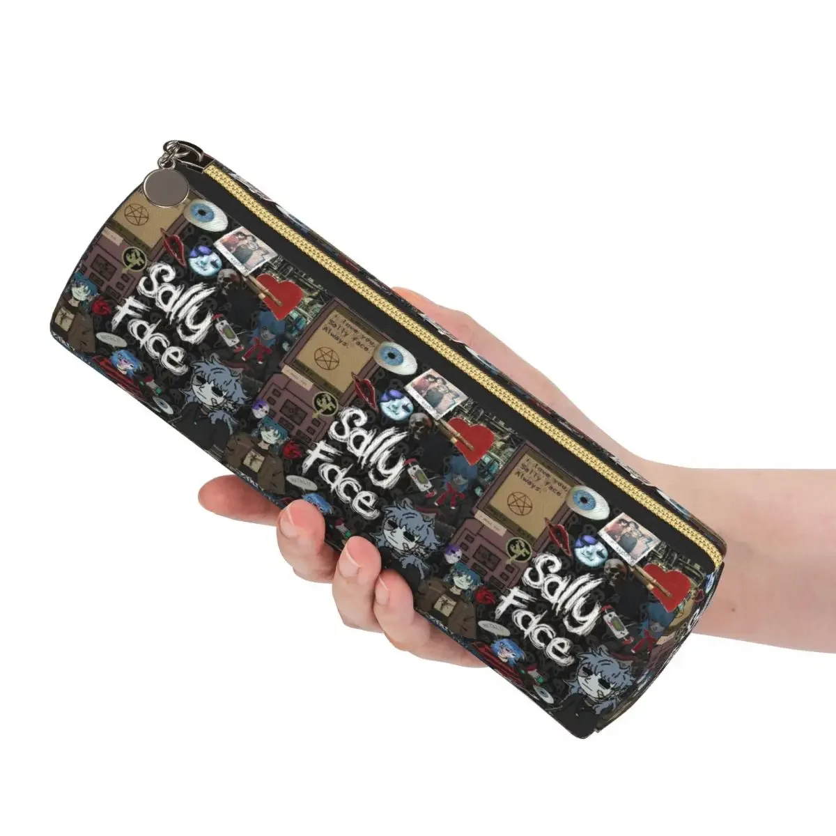 Sally Face Game Anime SF Pencil Case Pen Holder Cylinder Pen Box Pencil Bag for Boy Girl Stationery Supplies