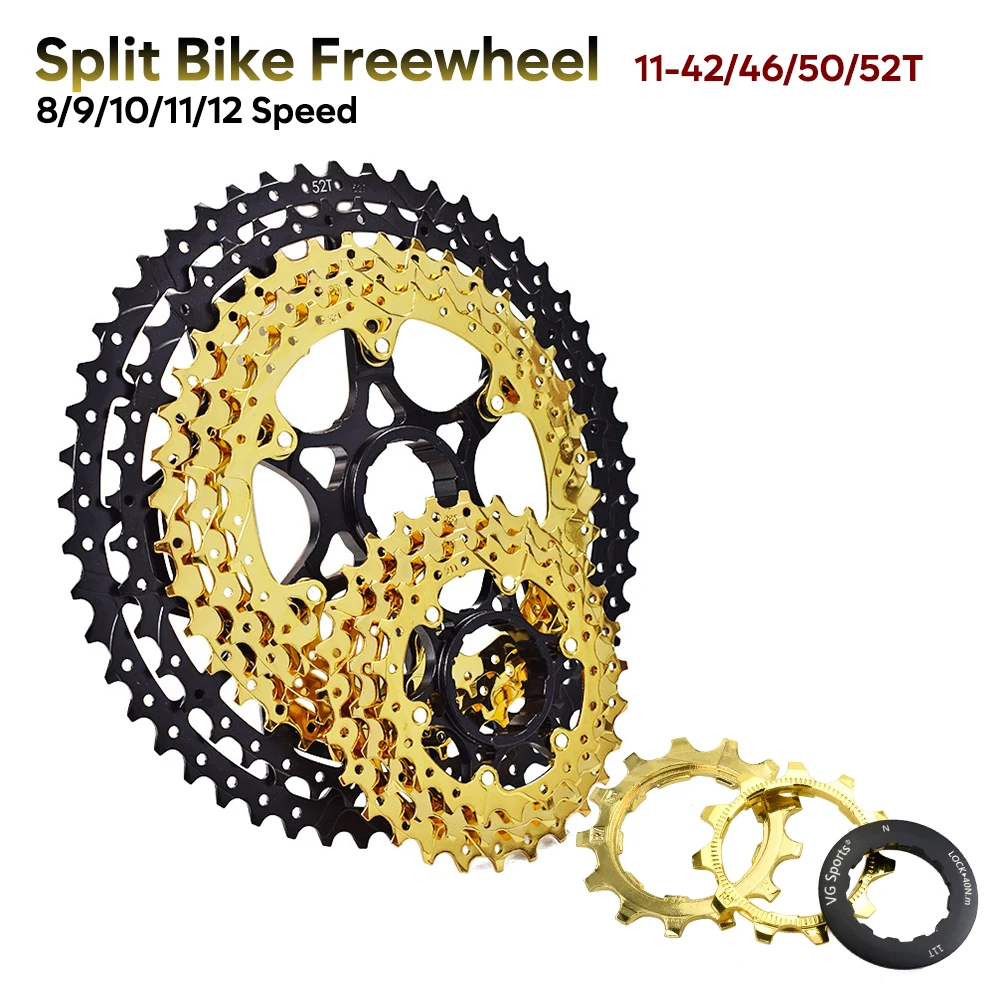 HG Split Mountain Bike Cassette Flywheel 11-42/46/50/52T Sprocket MTB Bicycle Freewheel 8/9/10/11/12 Speed for SHIMANO
