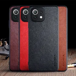 샤오미 미 11 라이트 5G NE 프로 울트라 11i 펀다 빈티지 가죽 카파 하드 폰 커버, Xiaomi 11 Mi 11 Lite 5g ne 케이스 코크