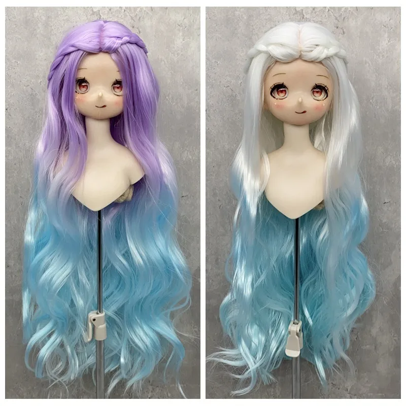 BJD SD Doll Cosplay Dress Up DIY Accessory Wig General High Temperature Silk Gradient Color Headgear Doll 1/3&1/4&1/6 Wig Cover