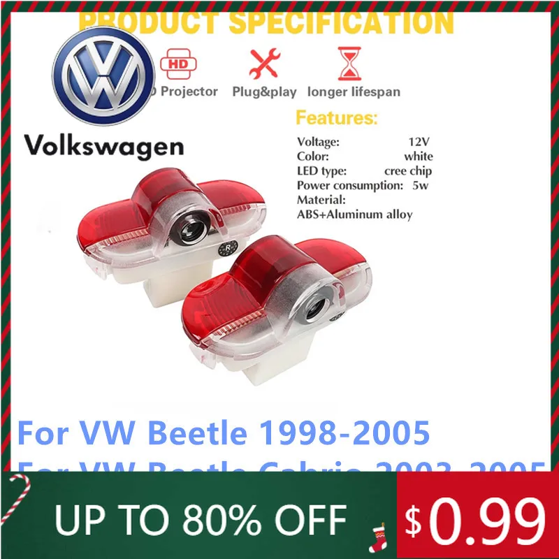 

2025 колпачки для стержней горячего клапана, 2 шт., светодиодные предупредительные лампы для калюжа, аксессуары для VW Beetle 1998-2005 Beetle Cabrio 2003-2005 Caddy MK