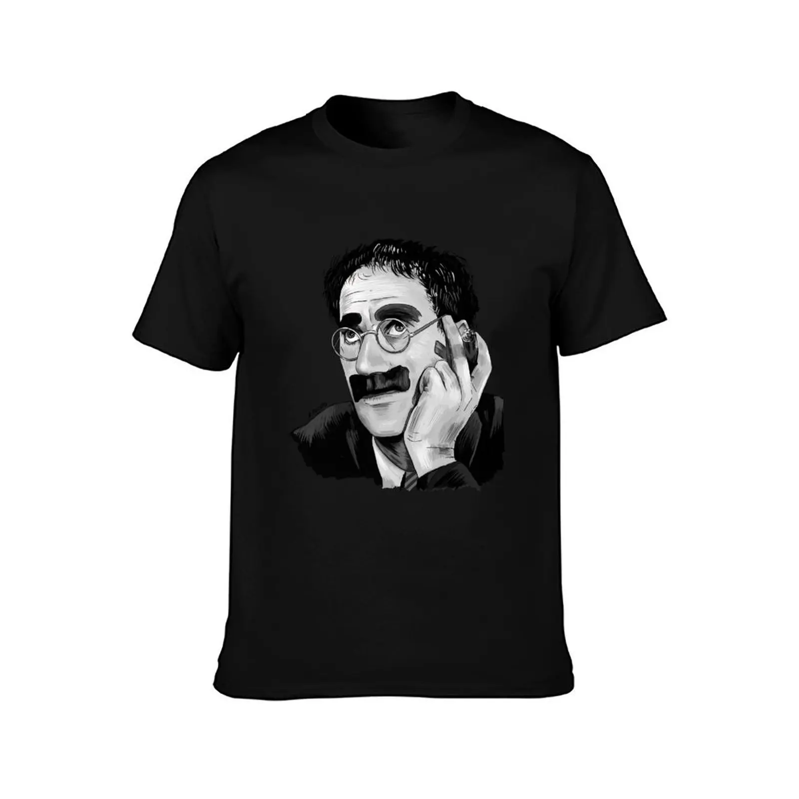 Groucho Marx Portrait Illustration by Burro T-Shirt Graphic Print Short Sleeve T-Shirt