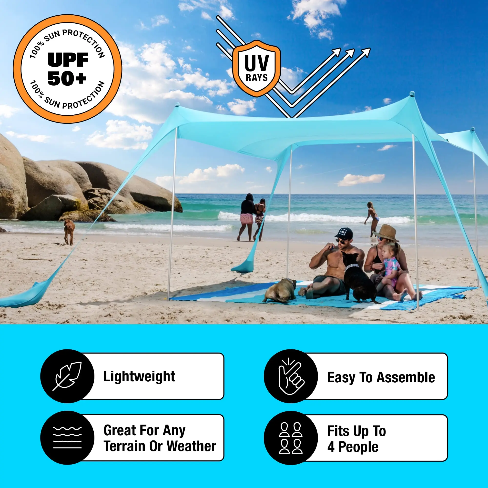 Summer Simple Portable Air Base Camping Canopy Beach Camp Outdoor Lycra Tent Shade Shade Pop-up Beach Tent