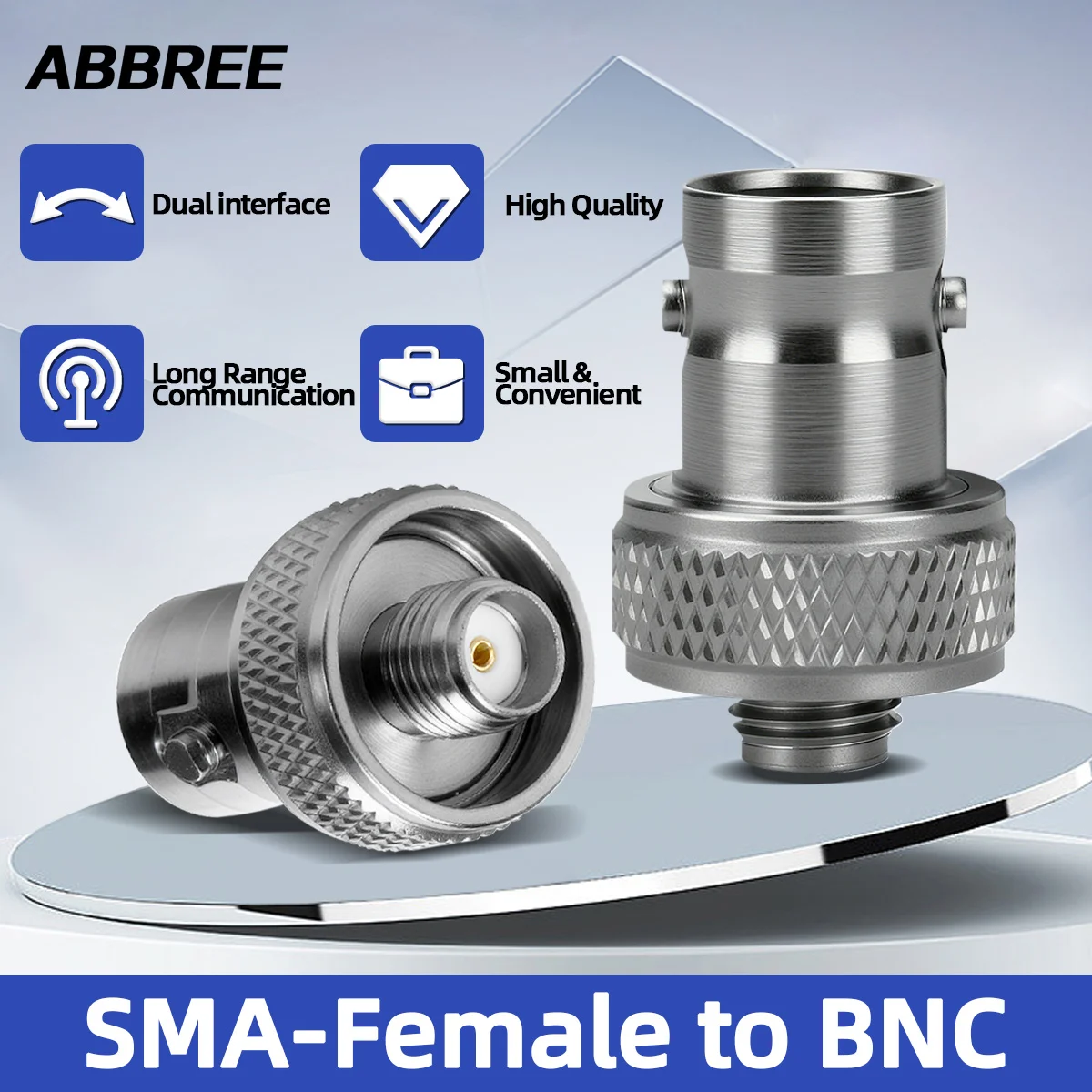 ABBREE SMA-Female to BNC Connector Adapter Antenna Adapters Dual Interface for Long Range Communication Walkie Talkie Ham Radio