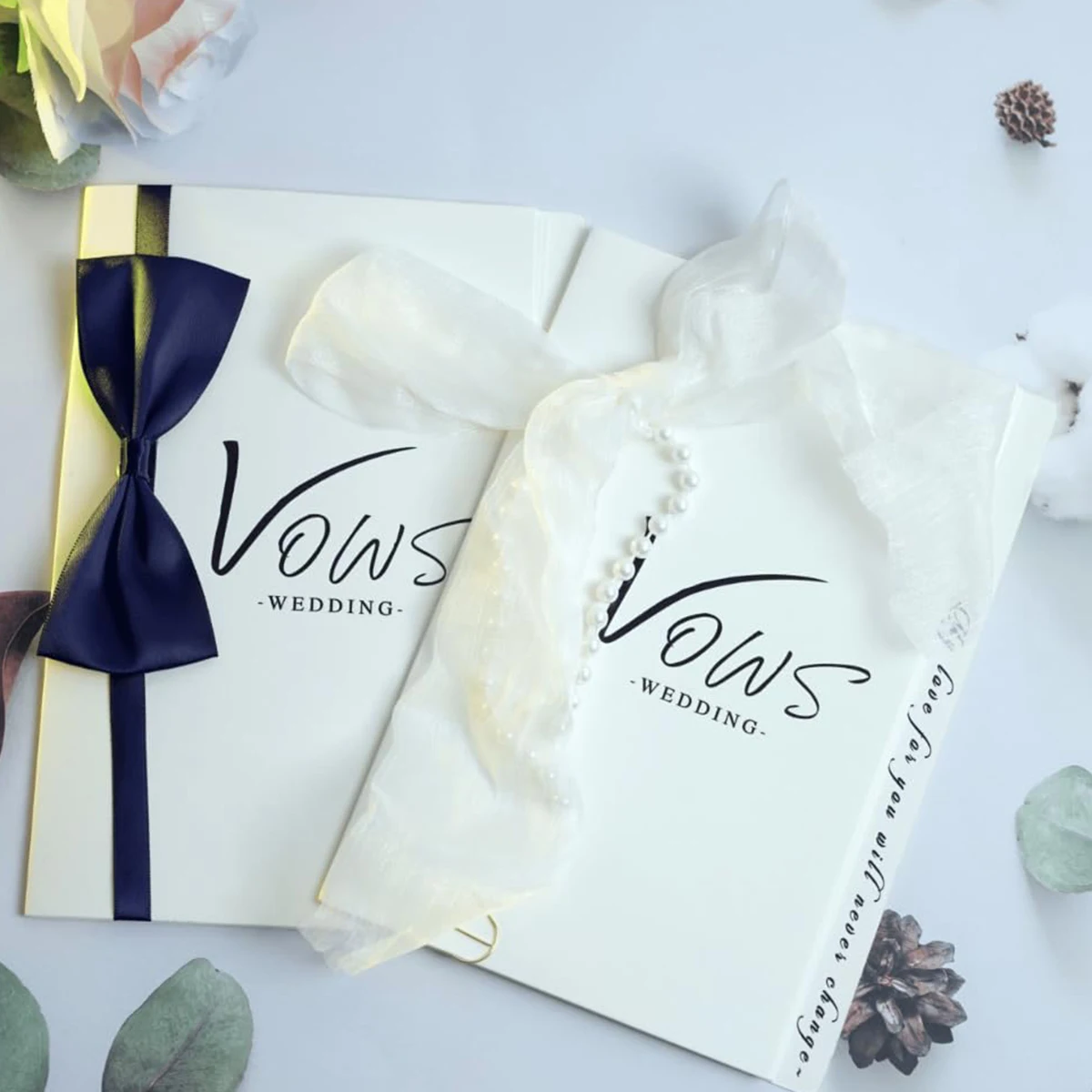 مجموعة كتب نذر الزفاف، تصميم بسيط للزوجين، أخضر وأبيض، تذكار زفاف مع عرق وإعلانات، الأكثر مبيعًا