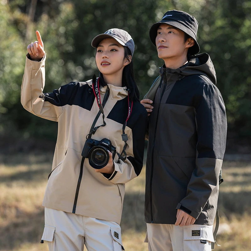 Waterproof Rain Jacket Unisex Outdoor Trekking Windbreaker Windproof Breathable Mountaineering Coat for Spring Fall S-4XL