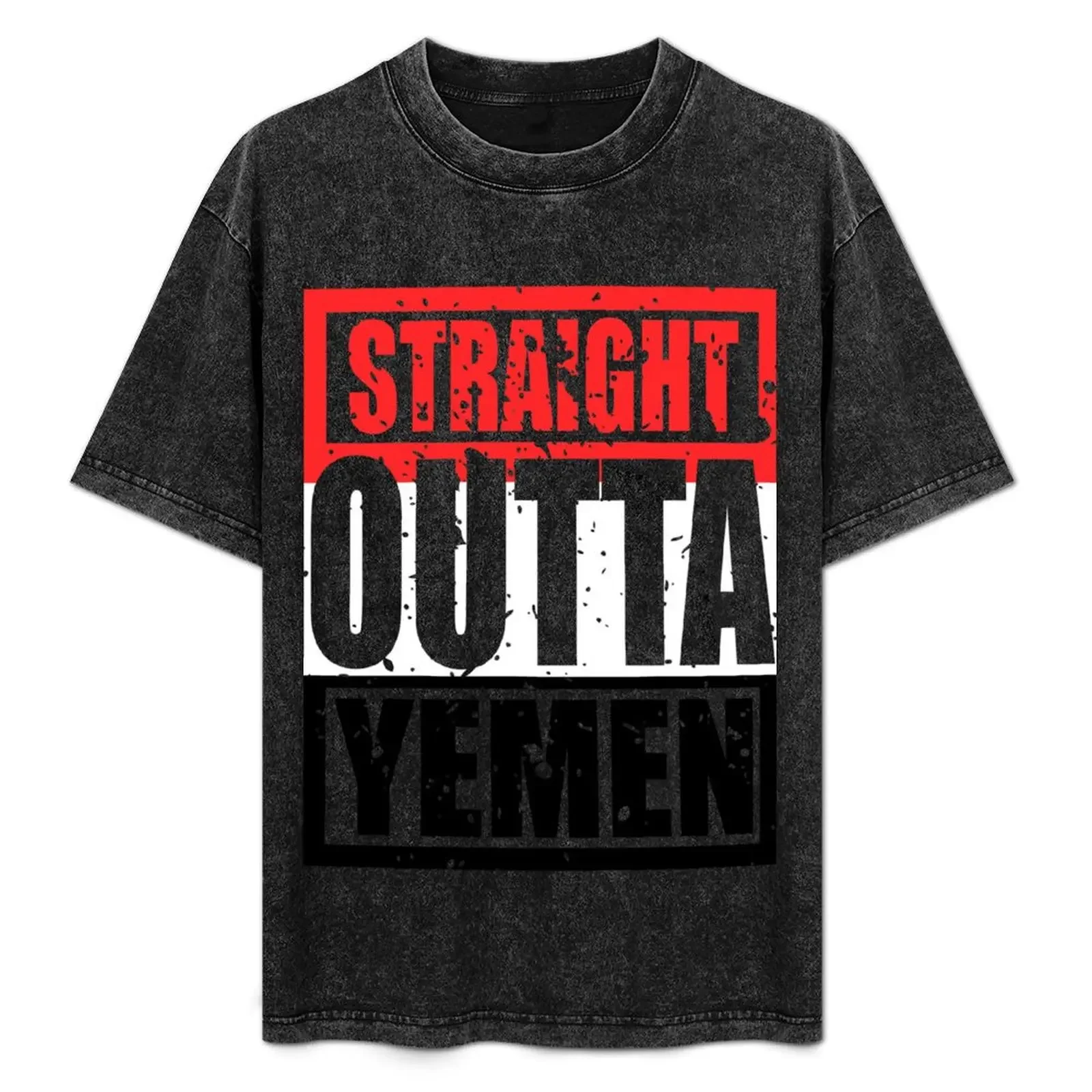 

Футболка Straight Outta Yemen, черная футболка с рисунком, винтажные топы больших размеров, футболки с рисунком рэпера, мужские однотонные футболки