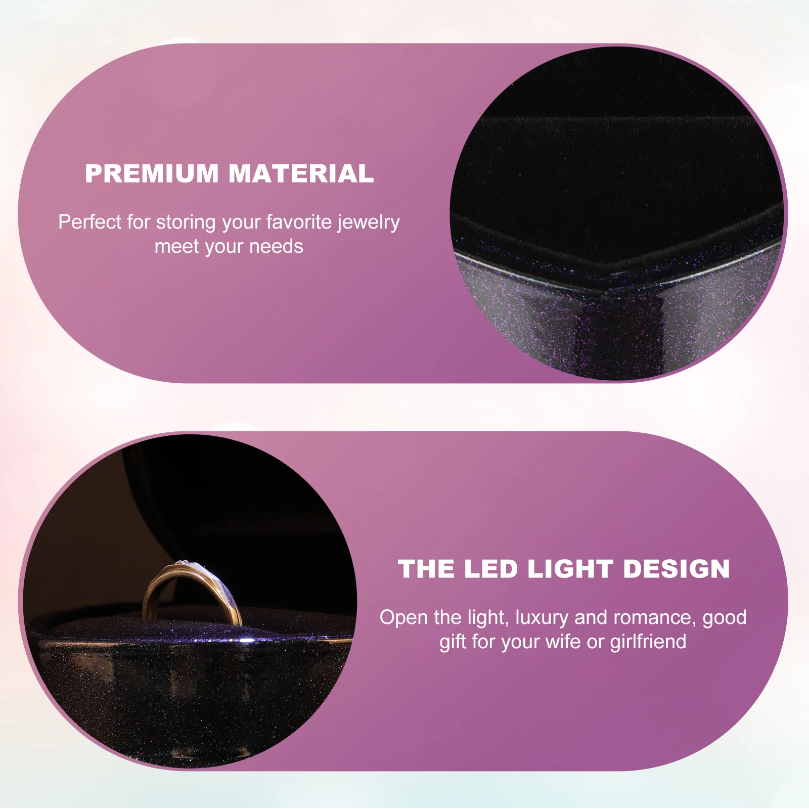 

Led Light Jewelry Box Multi-Functional Storage Case For Necklaces Earrings Durable Premium Design Gift Ring Display Organizer