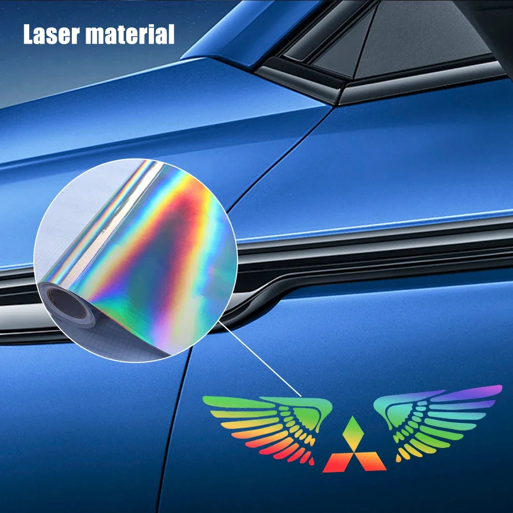 

Laser Colorful Reflective Car Sticker Wing Decal Exterior for Mitsubishi Outlander Lancer ASX Pajero L200