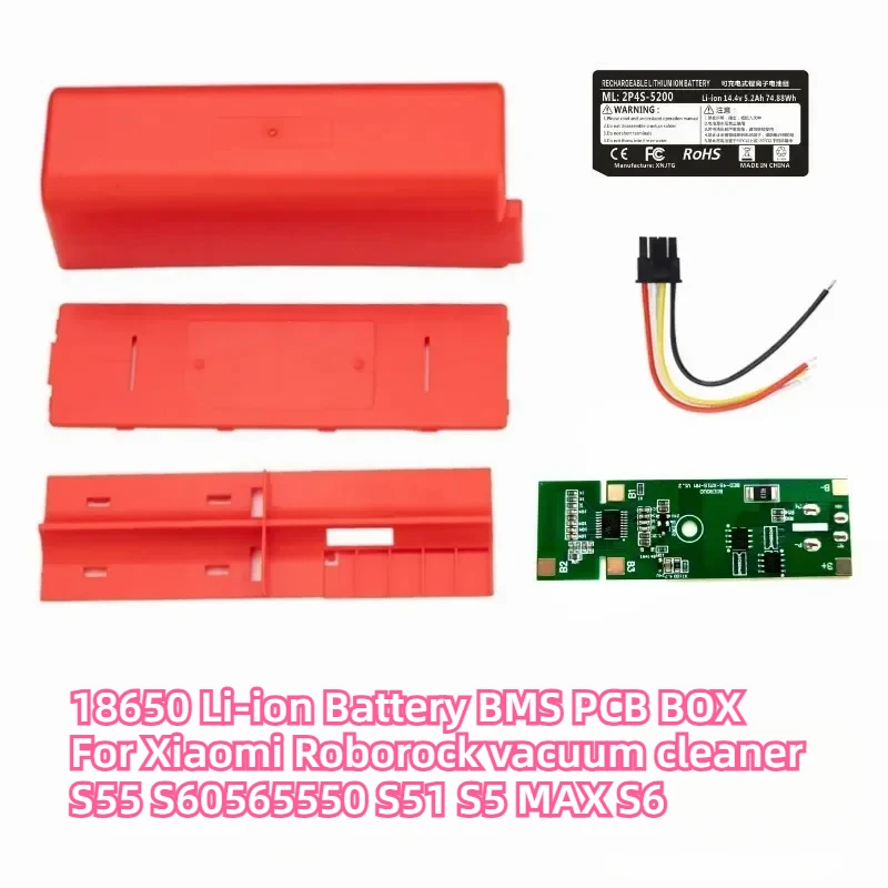 18650 Li-ion Battery BMS PCB case For Xiaomi Roborock vacuum cleaner S55 S60 S65 S50 S51 S5 MAX S6 Nesting Lithium Box Housing